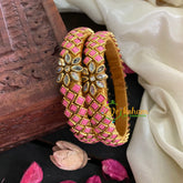 Kada Kundan Bangle -Pale Pink Matt-G4840